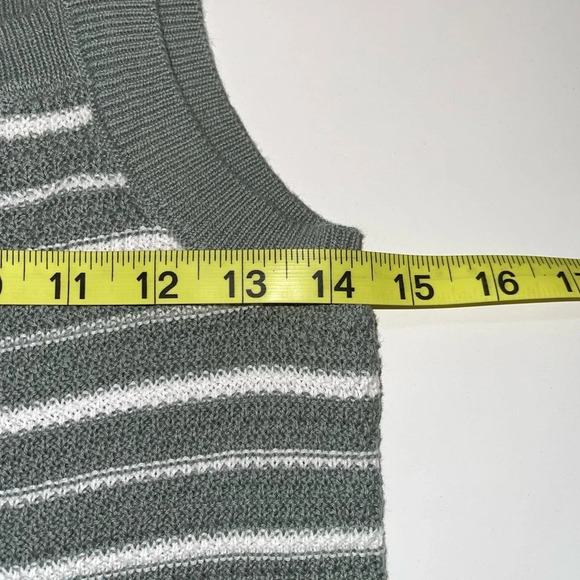 GAP 100% Cotton Sage Green & White Striped Knit Tank Top Small Women’s - Picture 6 of 10